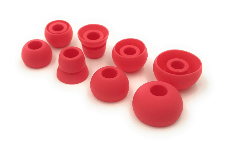Siren Red Replacement Earbud Tips for Beats Powerbeats3 Wireless in Ear Headphones - Small, Medium, Large, and Double Flange (Siren Red)